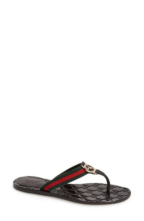 gucci sandali logo in metallo|gucci flip flops for women.